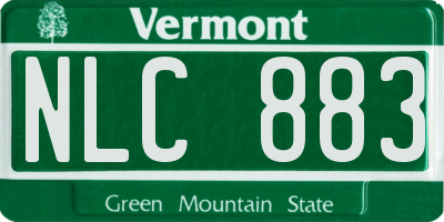VT license plate NLC883