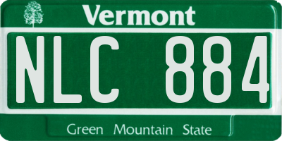 VT license plate NLC884
