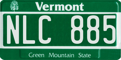 VT license plate NLC885