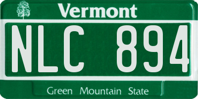 VT license plate NLC894