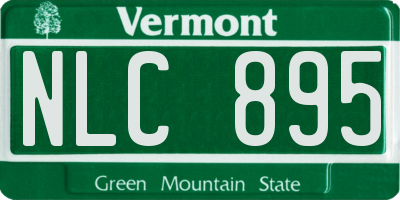 VT license plate NLC895