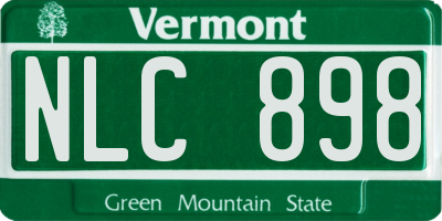 VT license plate NLC898