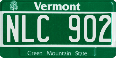 VT license plate NLC902