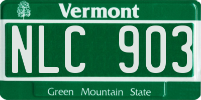 VT license plate NLC903