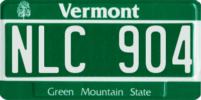 VT license plate NLC904