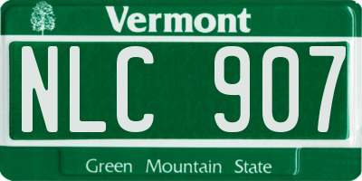 VT license plate NLC907