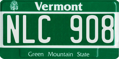 VT license plate NLC908