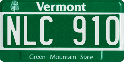 VT license plate NLC910