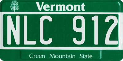 VT license plate NLC912