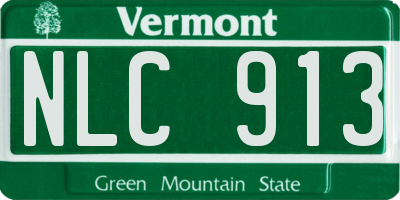 VT license plate NLC913