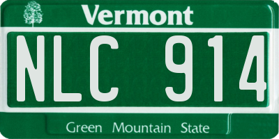 VT license plate NLC914