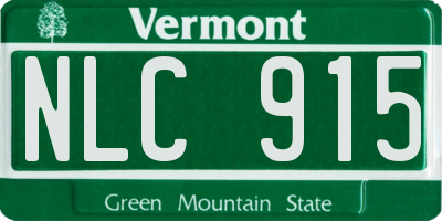 VT license plate NLC915