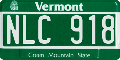 VT license plate NLC918