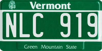 VT license plate NLC919