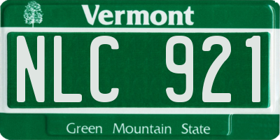 VT license plate NLC921
