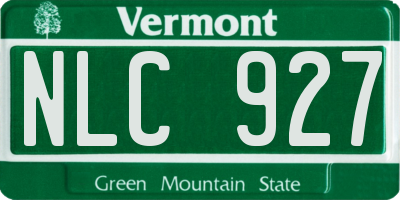 VT license plate NLC927