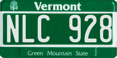 VT license plate NLC928