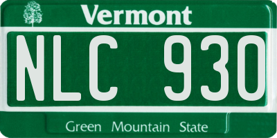 VT license plate NLC930