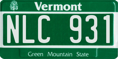 VT license plate NLC931