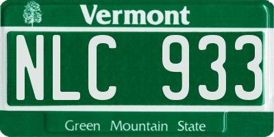 VT license plate NLC933