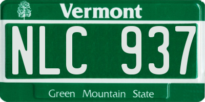 VT license plate NLC937