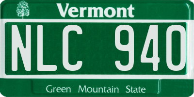 VT license plate NLC940