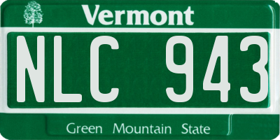 VT license plate NLC943