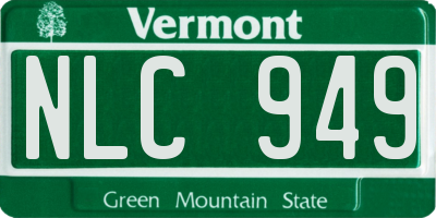 VT license plate NLC949
