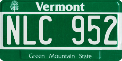 VT license plate NLC952