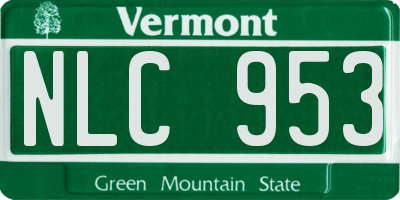 VT license plate NLC953