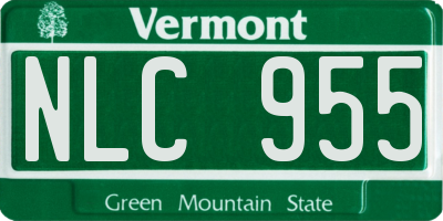 VT license plate NLC955