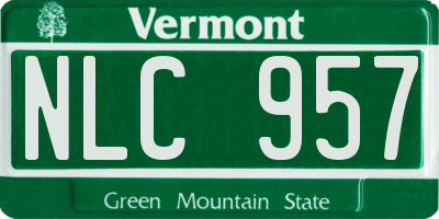 VT license plate NLC957