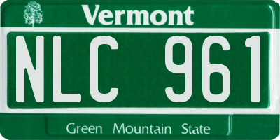 VT license plate NLC961