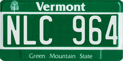 VT license plate NLC964