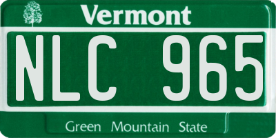 VT license plate NLC965