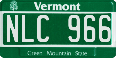 VT license plate NLC966
