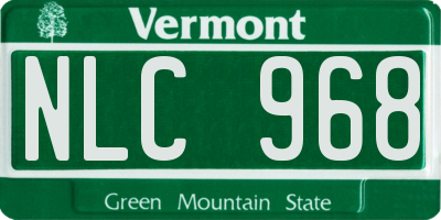 VT license plate NLC968