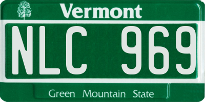 VT license plate NLC969