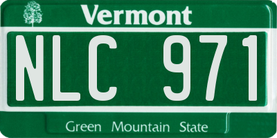 VT license plate NLC971