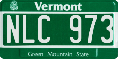 VT license plate NLC973
