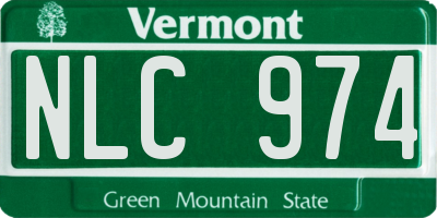 VT license plate NLC974
