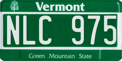 VT license plate NLC975