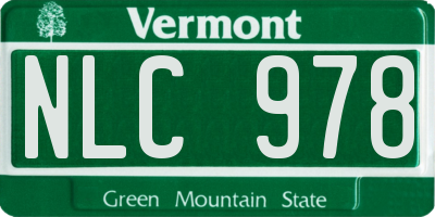 VT license plate NLC978