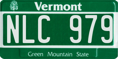 VT license plate NLC979