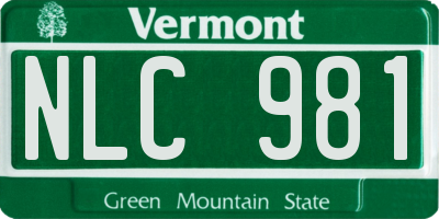 VT license plate NLC981