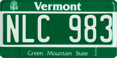VT license plate NLC983