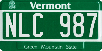 VT license plate NLC987