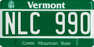 VT license plate NLC990