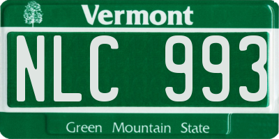 VT license plate NLC993