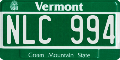 VT license plate NLC994